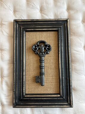 Vintage-Style Black Key Wall Art on Burlap